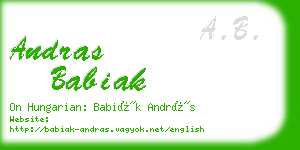 andras babiak business card